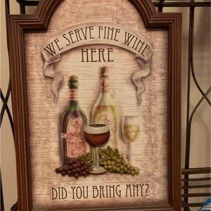 Wine lovers sign 3D framed and mounted with hooks. Ready to hang
